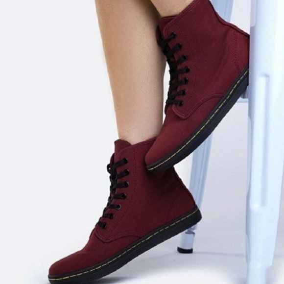 Dr. Martens Shoes - DR. MARTEN Shoreditch Boots Canvas Cherry Red